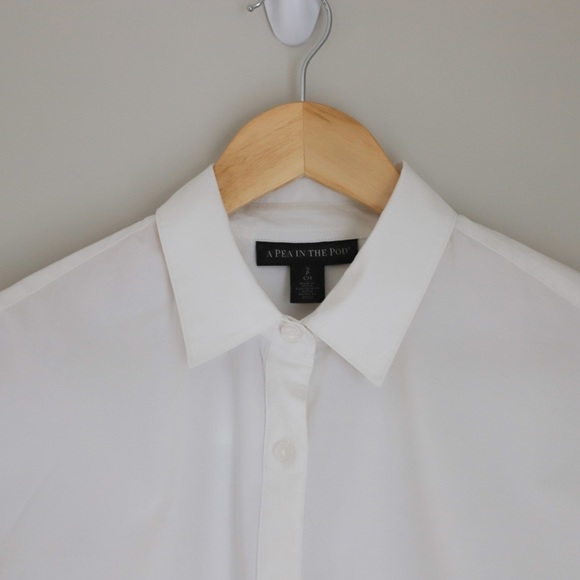 A Pea in the Pod Pietro Brunelli Cotton Poplin Maternity Blouse White Small - Picture 6 of 9